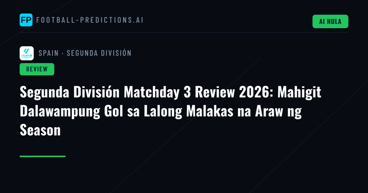 Segunda División Matchday 3 Review 2026: Mahigit Dalawampung Gol sa Lalong Malakas na Araw ng Season