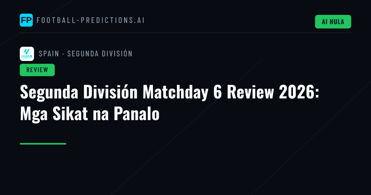 Segunda División Matchday 6 Review 2026: Mga Sikat na Panalo
