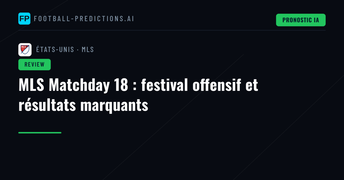 MLS Matchday 18 : festival offensif et résultats marquants