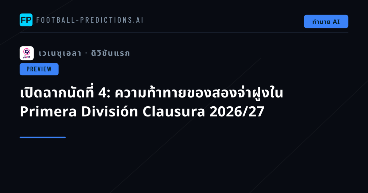เปิดฉากนัดที่ 4: ความท้าทายของสองจ่าฝูงใน Primera División Clausura 2026/27