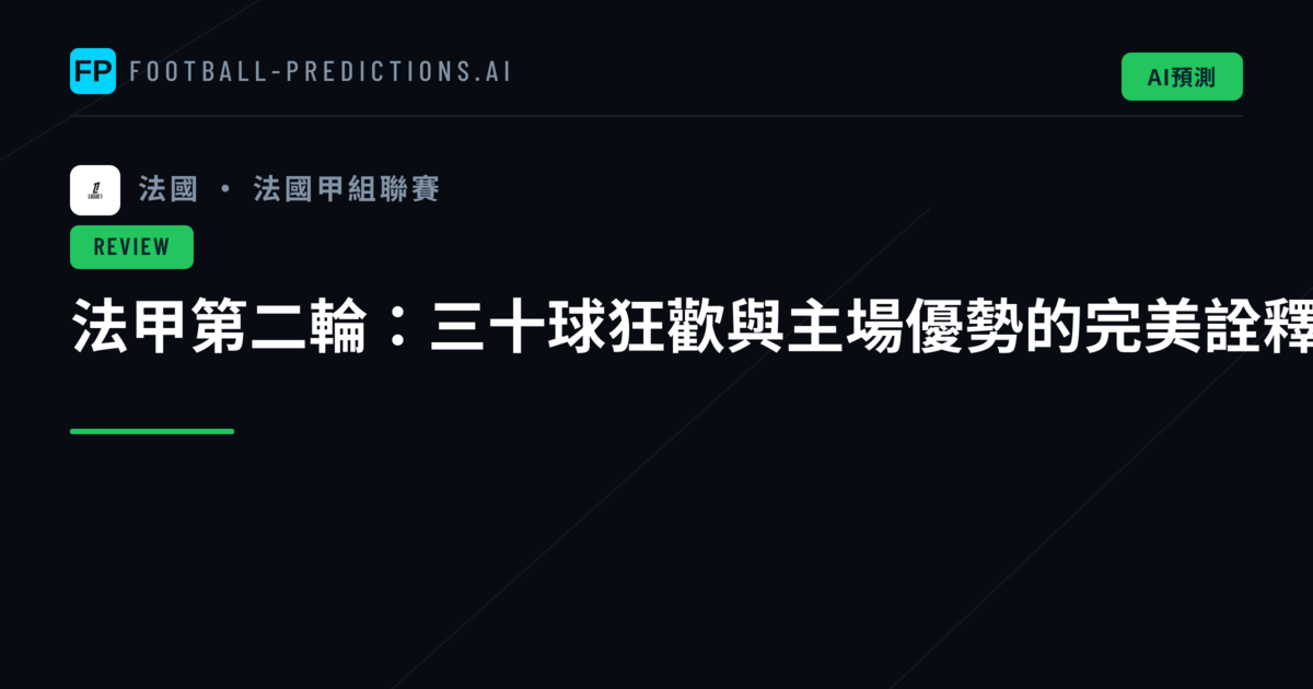 法甲第二輪：三十球狂歡與主場優勢的完美詮釋