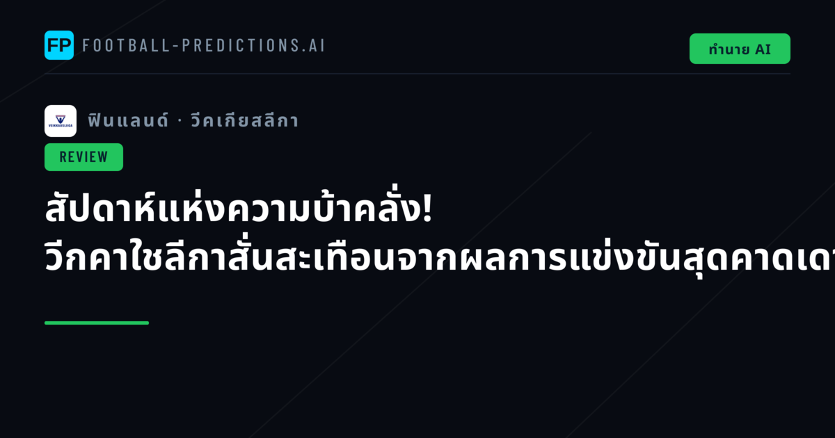 สัปดาห์แห่งความบ้าคลั่ง! วีกคาใชลีกาสั่นสะเทือนจากผลการแข่งขันสุดคาดเดา
