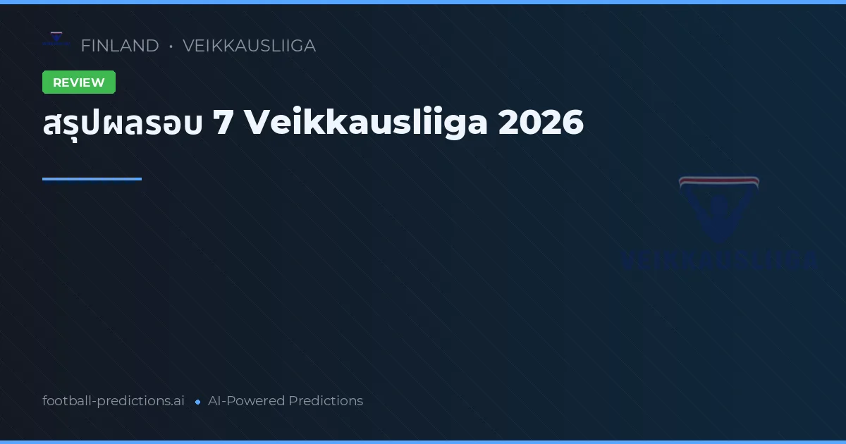 สรุปผลรอบ 7 Veikkausliiga 2026