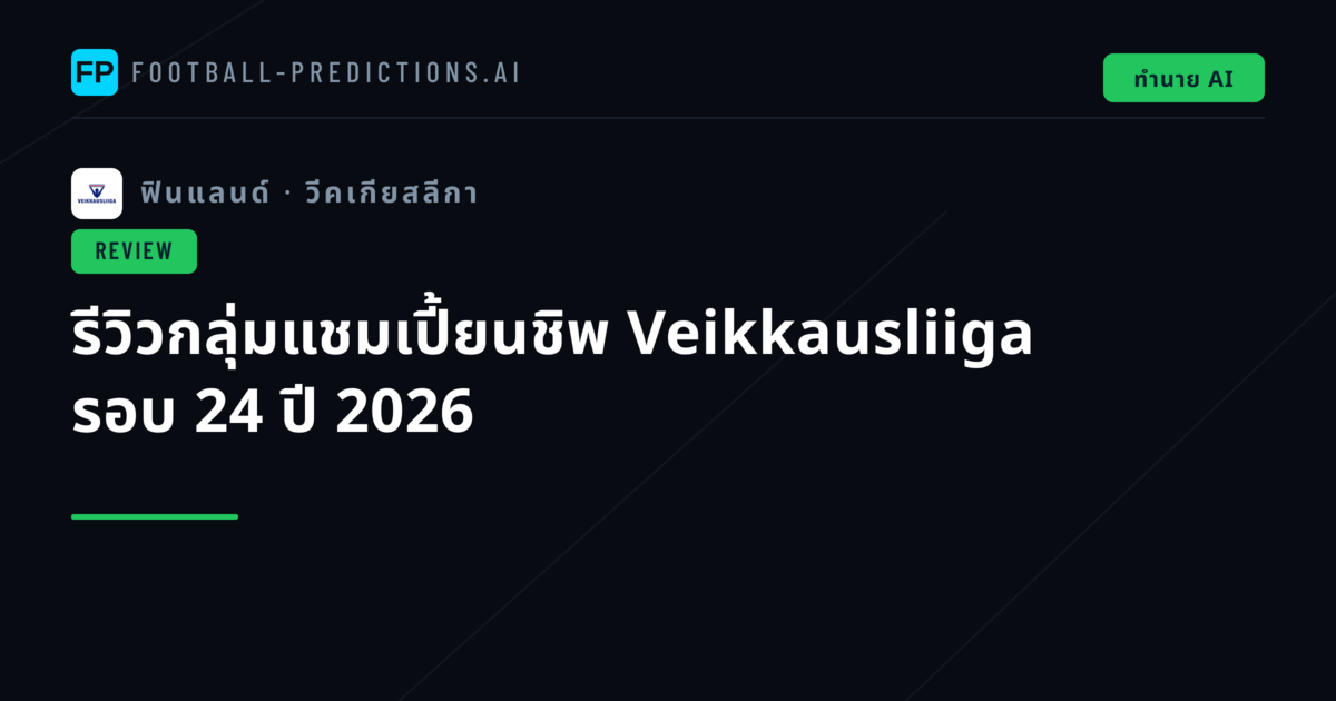 รีวิวกลุ่มแชมเปี้ยนชิพ Veikkausliiga รอบ 24 ปี 2026