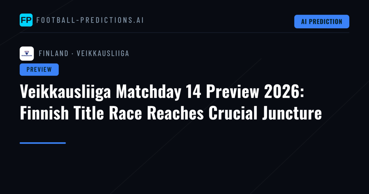 Veikkausliiga Matchday 14 Preview 2026: Finnish Title Race Reaches Crucial Juncture