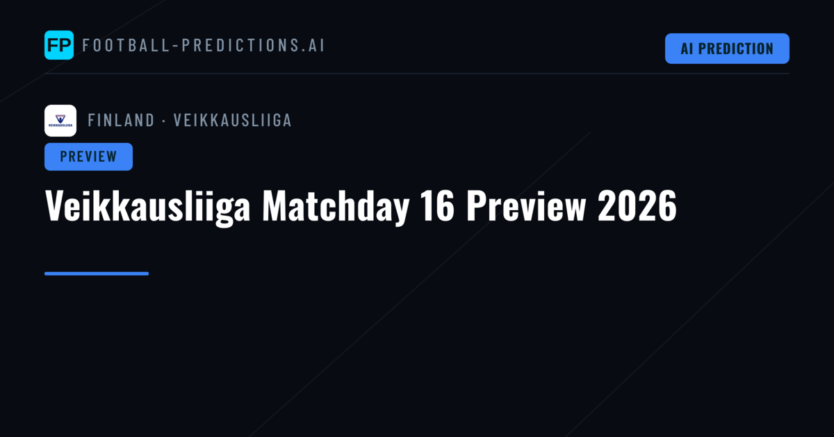 Veikkausliiga Matchday 16 Preview 2026