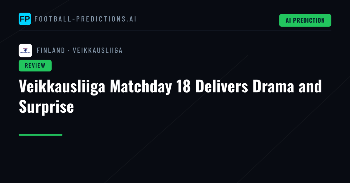 Veikkausliiga Matchday 18 Delivers Drama and Surprise
