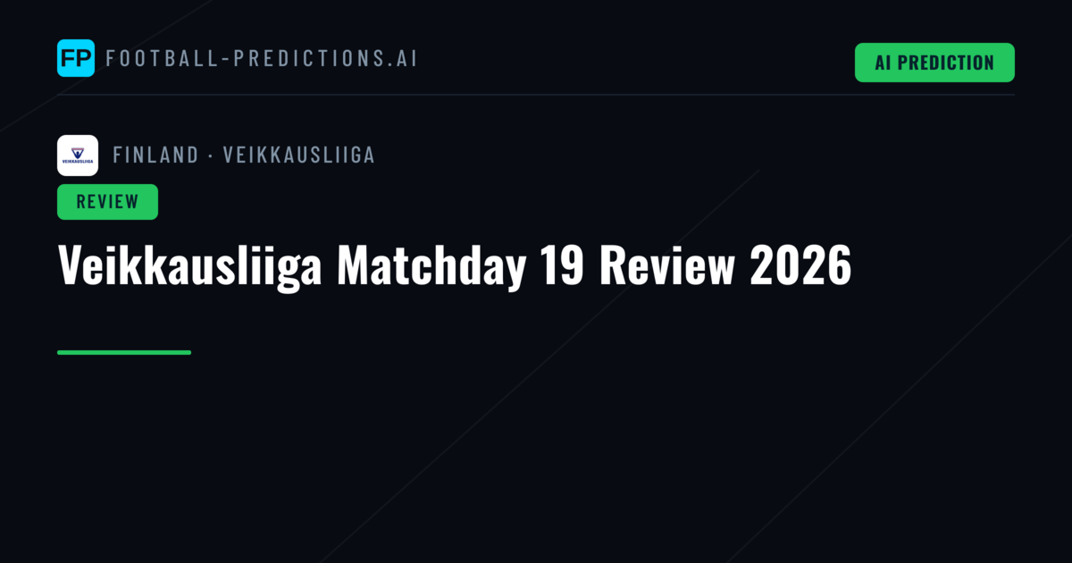 Veikkausliiga Matchday 19 Review 2026