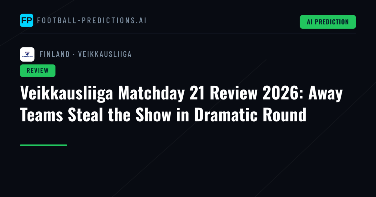 Veikkausliiga Matchday 21 Review 2026: Away Teams Steal the Show in Dramatic Round