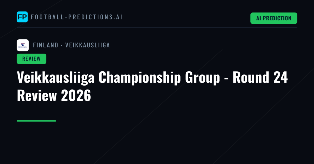Veikkausliiga Championship Group - Round 24 Review 2026