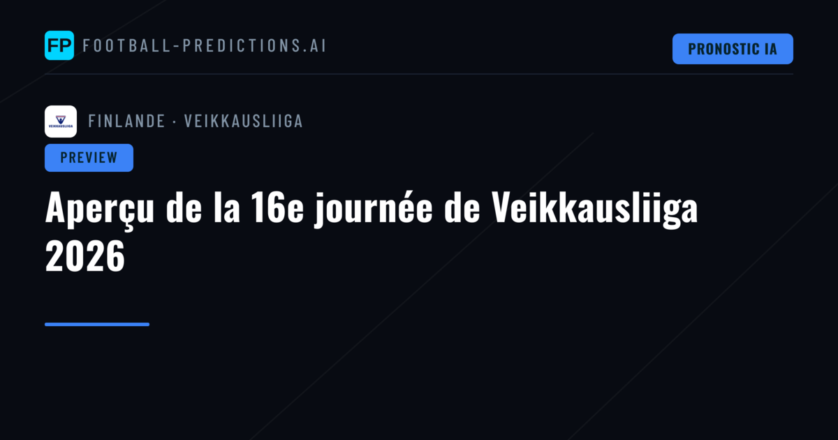 Aperçu de la 16e journée de Veikkausliiga 2026