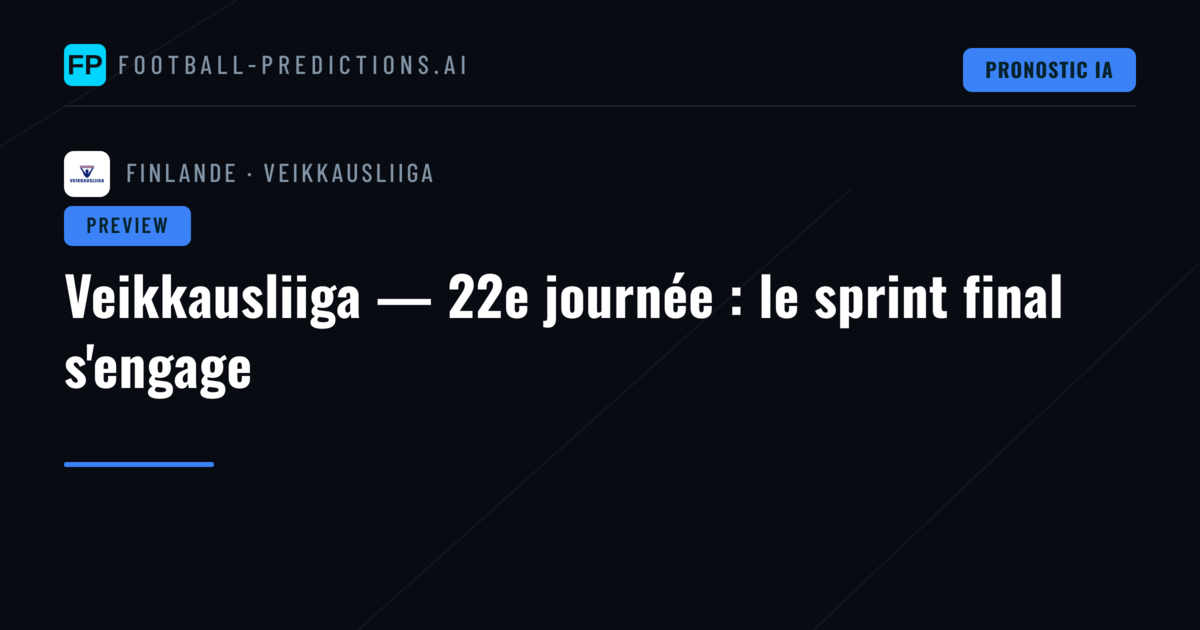 Veikkausliiga — 22e journée : le sprint final s'engage