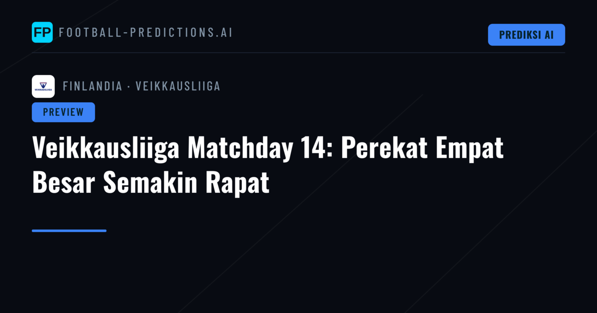 Veikkausliiga Matchday 14: Perekat Empat Besar Semakin Rapat