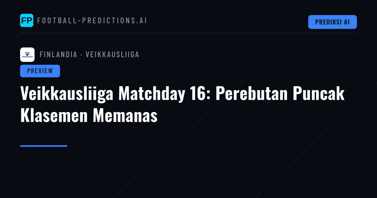 Veikkausliiga Matchday 16: Perebutan Puncak Klasemen Memanas