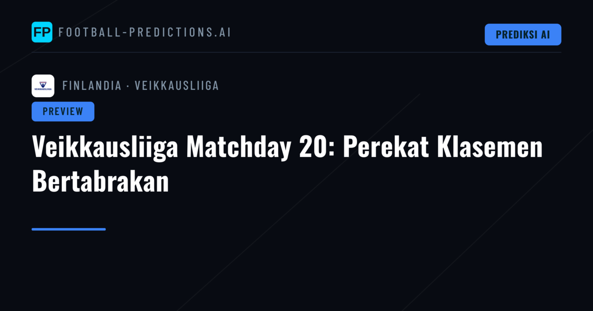 Veikkausliiga Matchday 20: Perekat Klasemen Bertabrakan