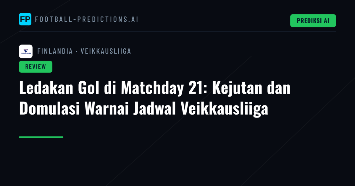 Ledakan Gol di Matchday 21: Kejutan dan Domulasi Warnai Jadwal Veikkausliiga