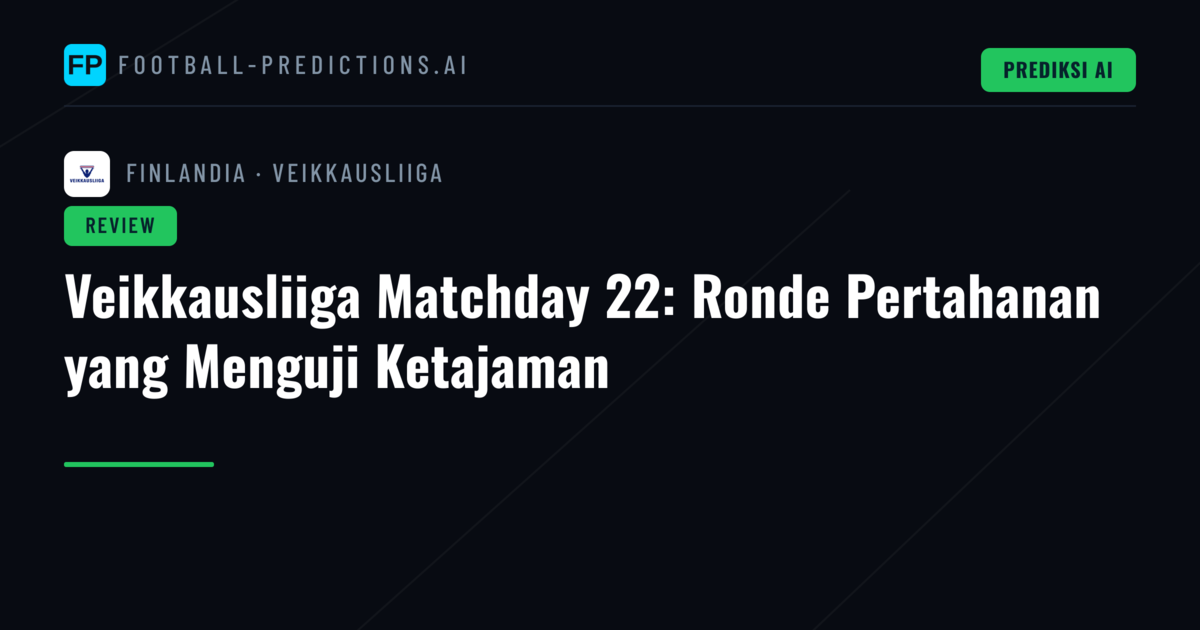 Veikkausliiga Matchday 22: Ronde Pertahanan yang Menguji Ketajaman