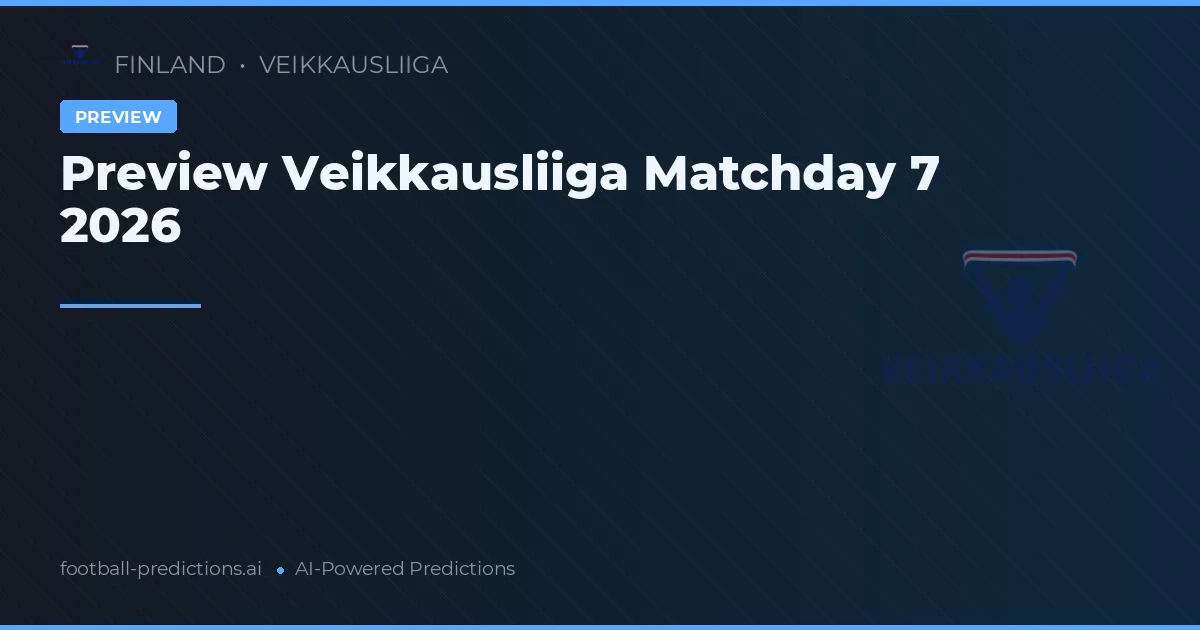 Preview Veikkausliiga Matchday 7 2026