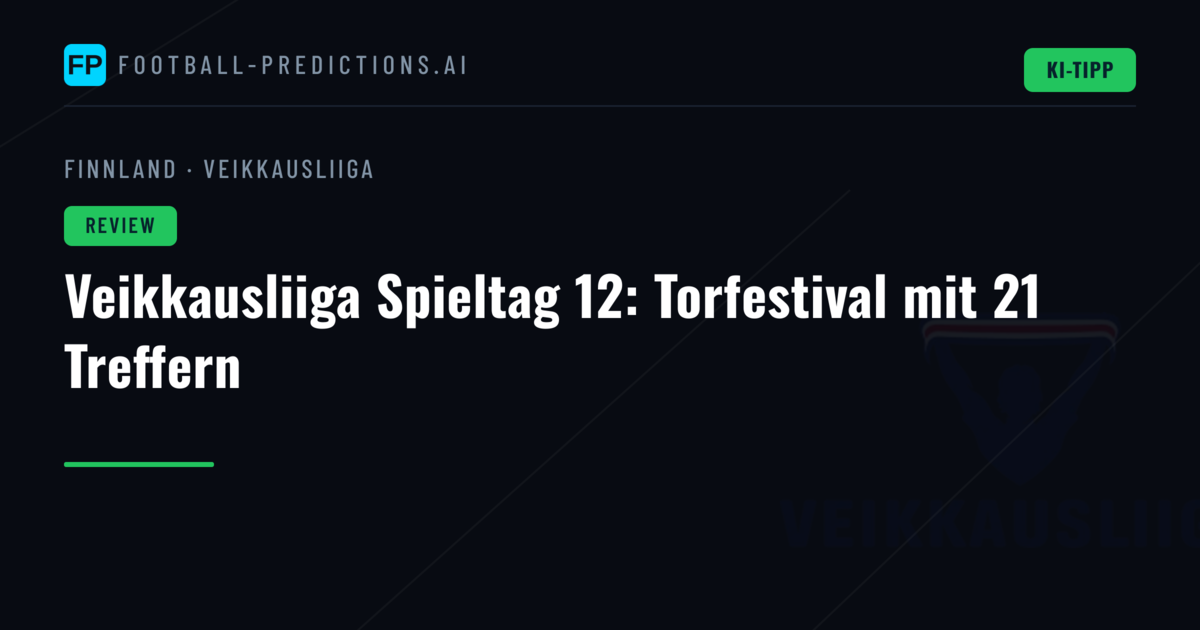 Veikkausliiga Spieltag 12: Torfestival mit 21 Treffern