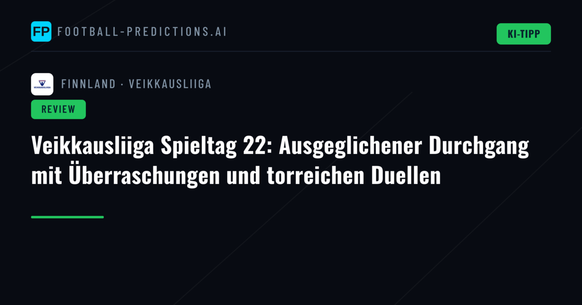 Veikkausliiga Spieltag 22: Ausgeglichener Durchgang mit Überraschungen und torreichen Duellen