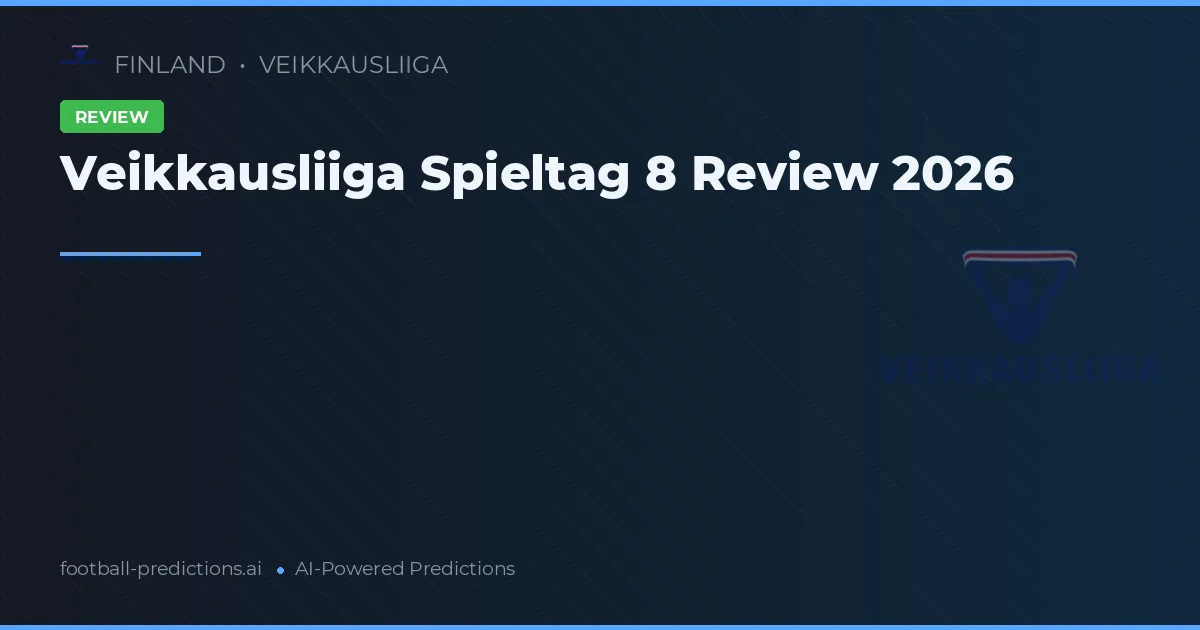 Veikkausliiga Spieltag 8 Review 2026