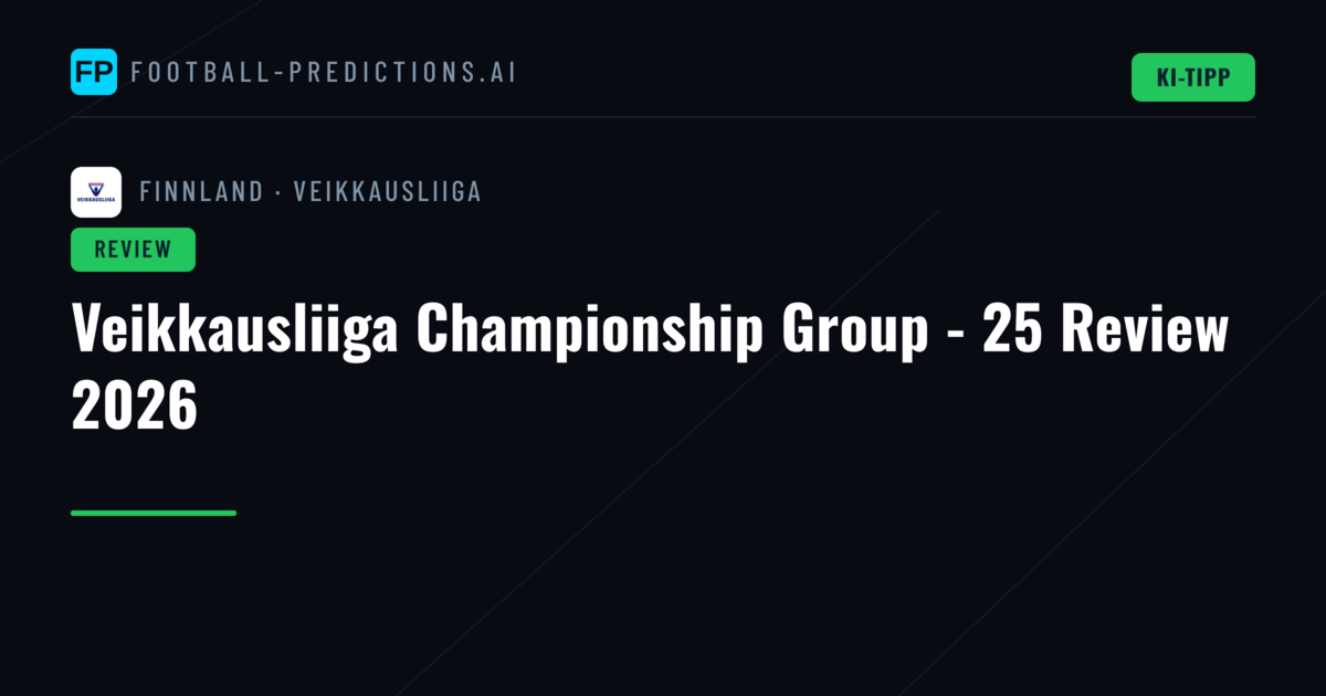 Veikkausliiga Championship Group - 25 Review 2026