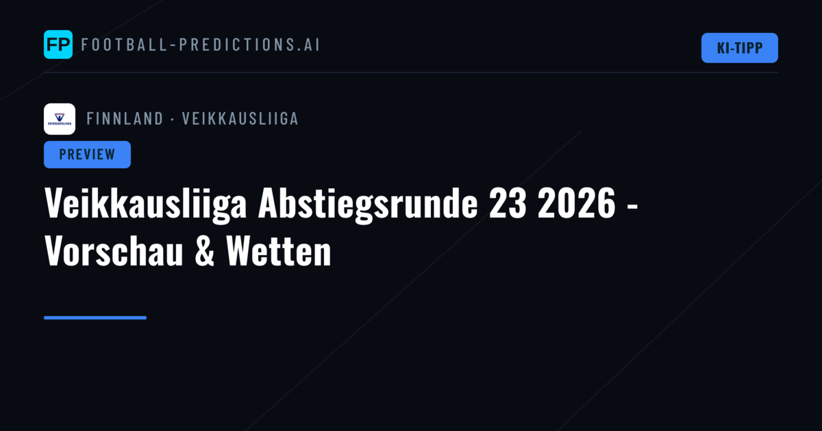 Veikkausliiga Abstiegsrunde 23 2026 - Vorschau & Wetten