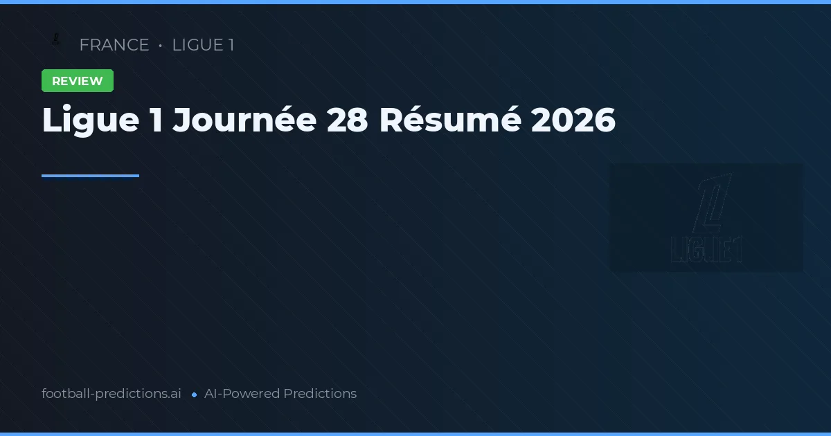 Ligue 1 Journée 28 Résumé 2026