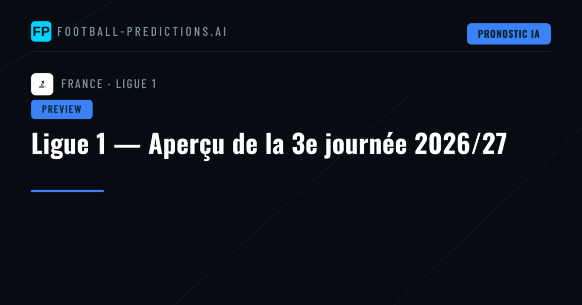 Ligue 1 — Aperçu de la 3e journée 2026/27