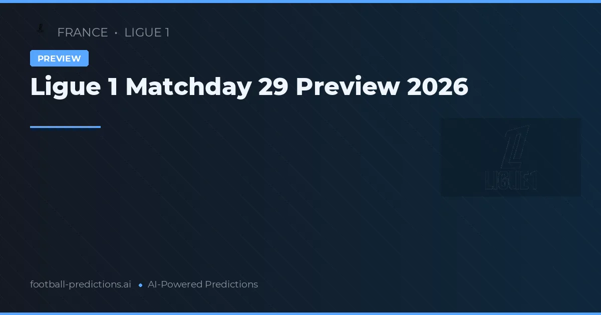 Ligue 1 Matchday 29 Preview 2026