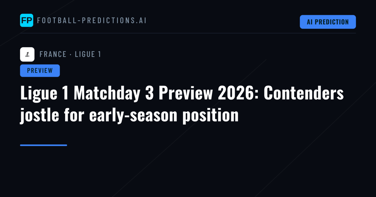 Ligue 1 Matchday 3 Preview 2026: Contenders jostle for early-season position