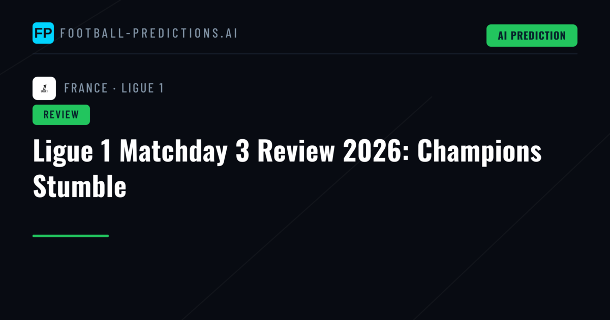 Ligue 1 Matchday 3 Review 2026: Champions Stumble