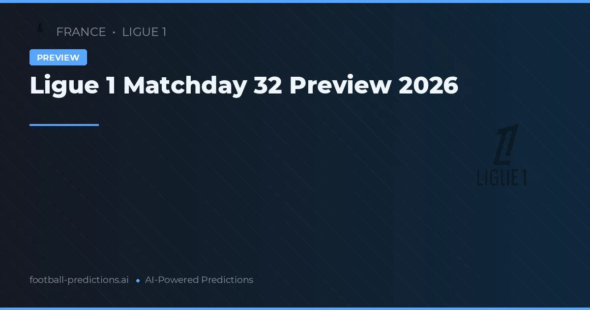 Ligue 1 Matchday 32 Preview 2026