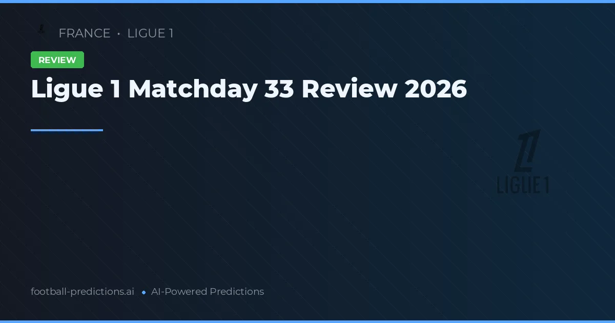 Ligue 1 Matchday 33 Review 2026