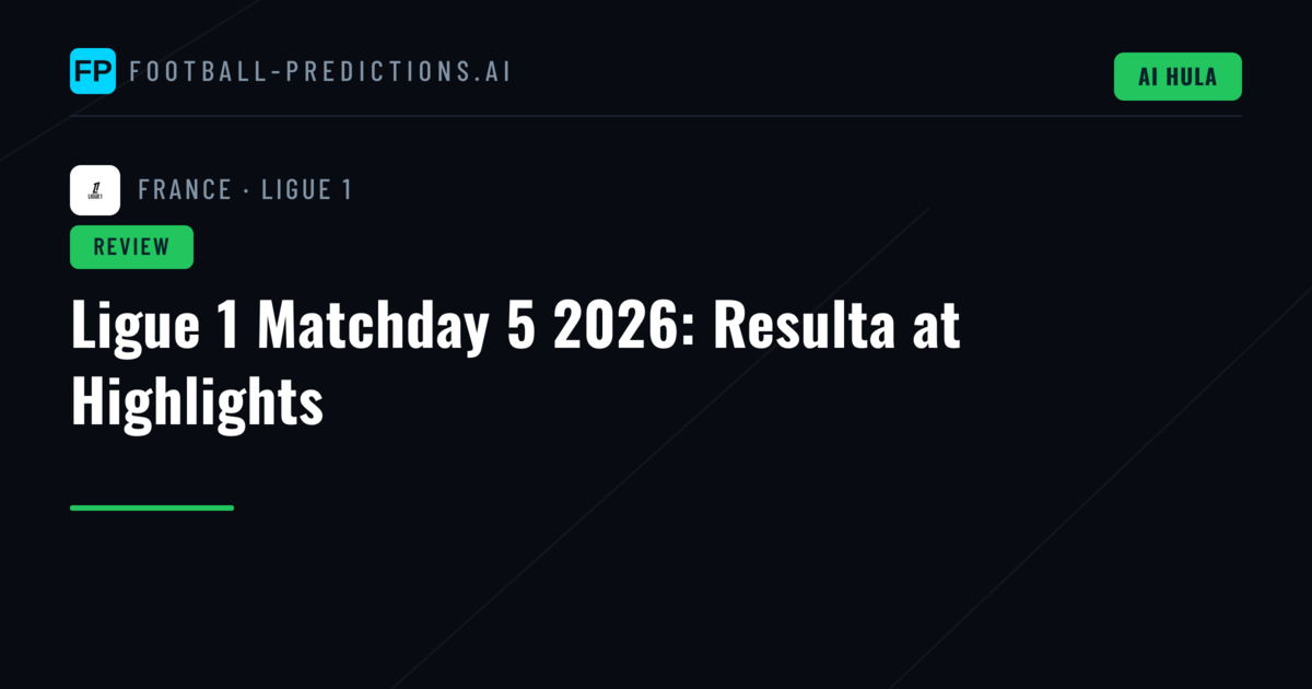Ligue 1 Matchday 5 2026: Resulta at Highlights
