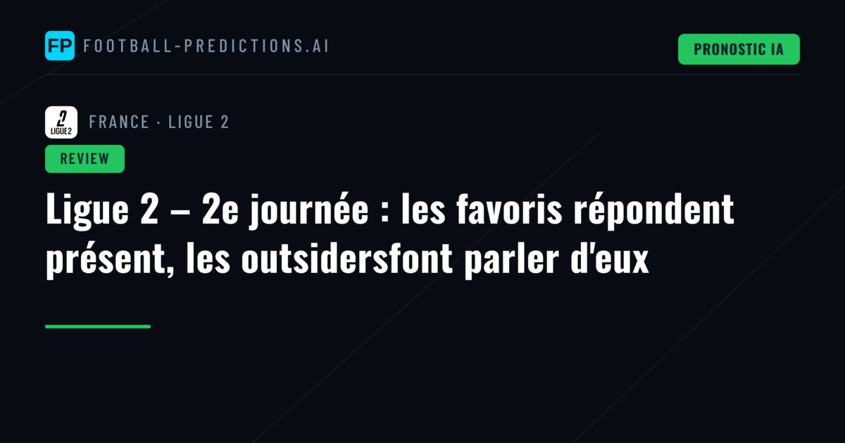 Ligue 2 – 2e journée : les favoris répondent présent, les outsidersfont parler d'eux