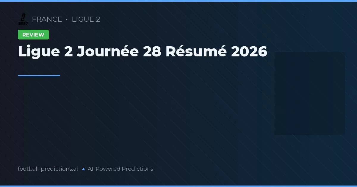 Ligue 2 Journée 28 Résumé 2026
