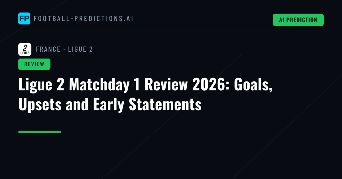 Ligue 2 Matchday 1 Review 2026: Goals, Upsets and Early Statements