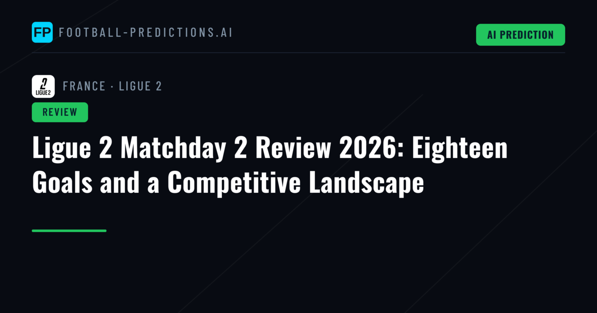 Ligue 2 Matchday 2 Review 2026: Eighteen Goals and a Competitive Landscape