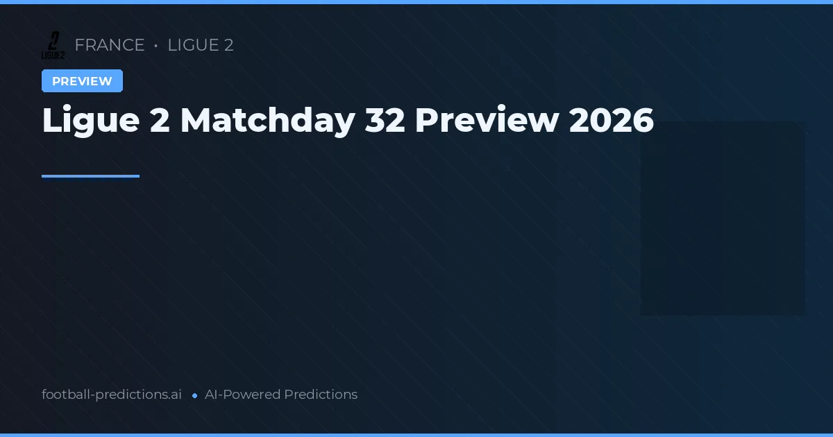 Ligue 2 Matchday 32 Preview 2026