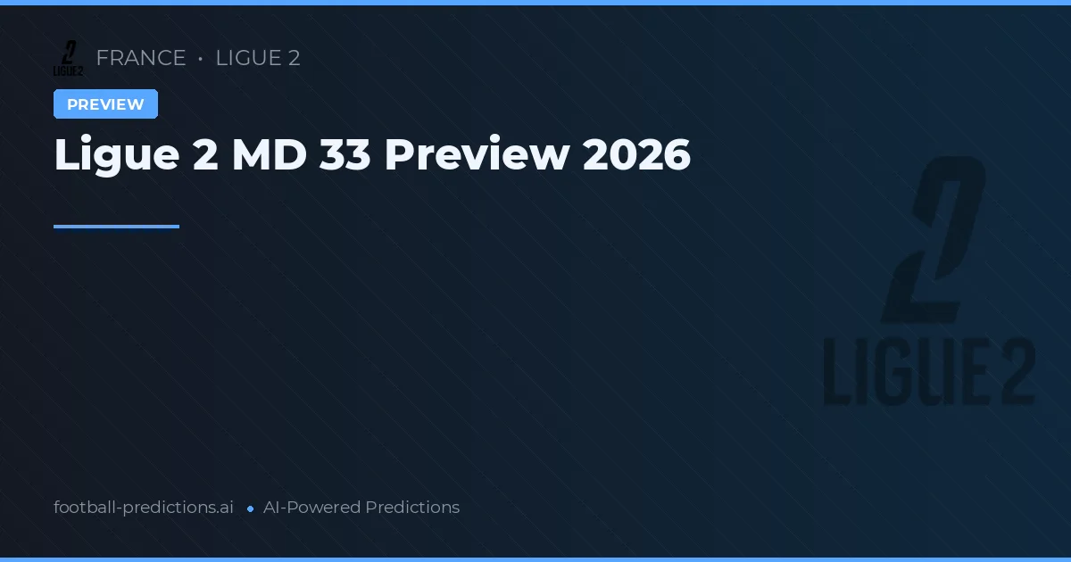 Ligue 2 MD 33 Preview 2026