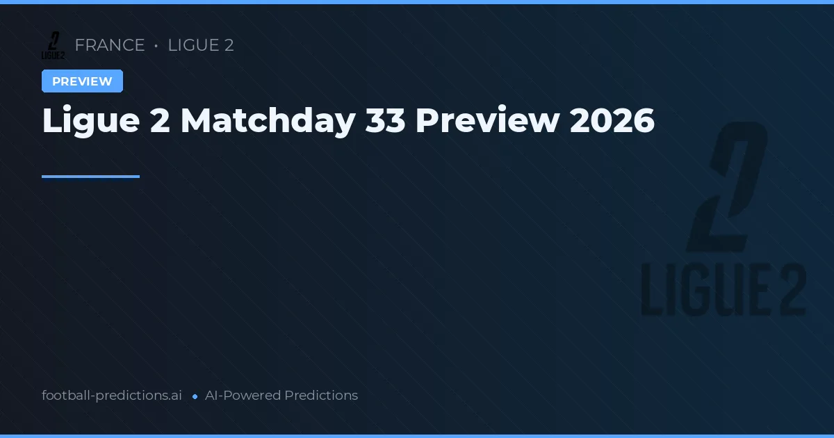 Ligue 2 Matchday 33 Preview 2026