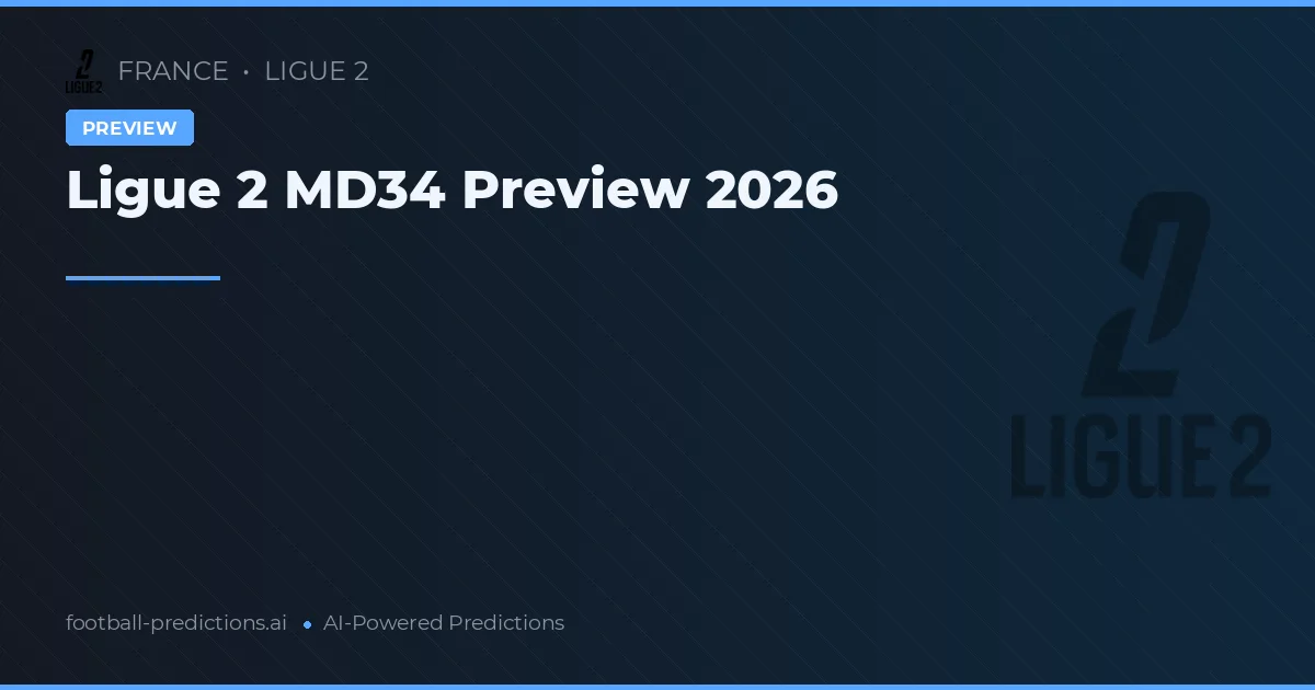 Ligue 2 MD34 Preview 2026