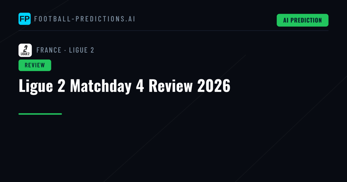 Ligue 2 Matchday 4 Review 2026