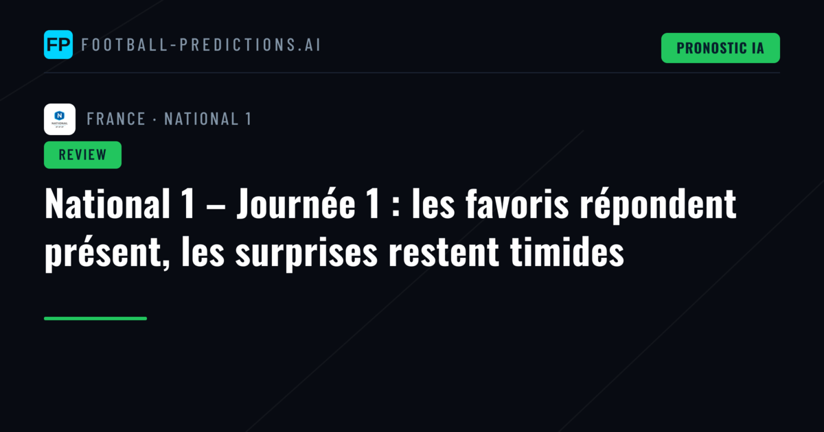 National 1 – Journée 1 : les favoris répondent présent, les surprises restent timides
