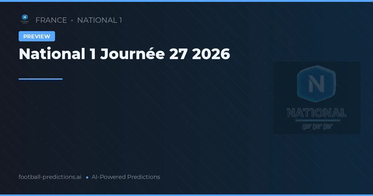 National 1 Journée 27 2026