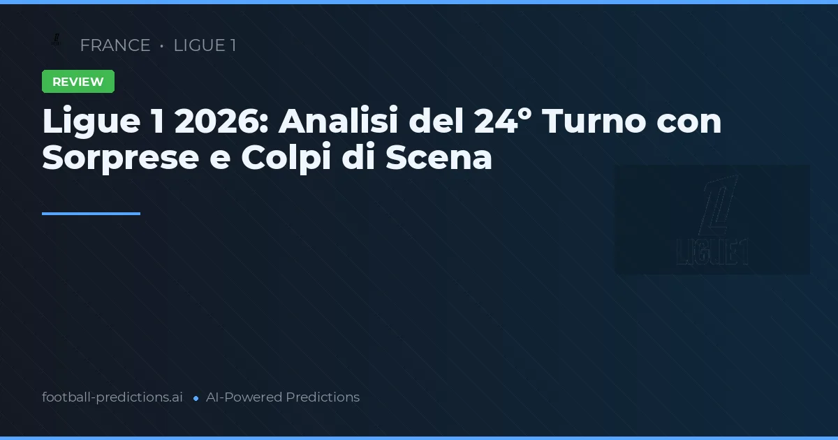 Ligue 1 2026: Analisi del 24º Turno con Sorprese e Colpi di Scena