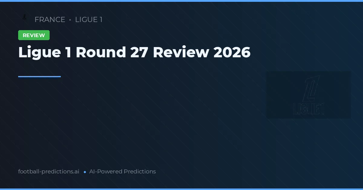 Ligue 1 Round 27 Review 2026