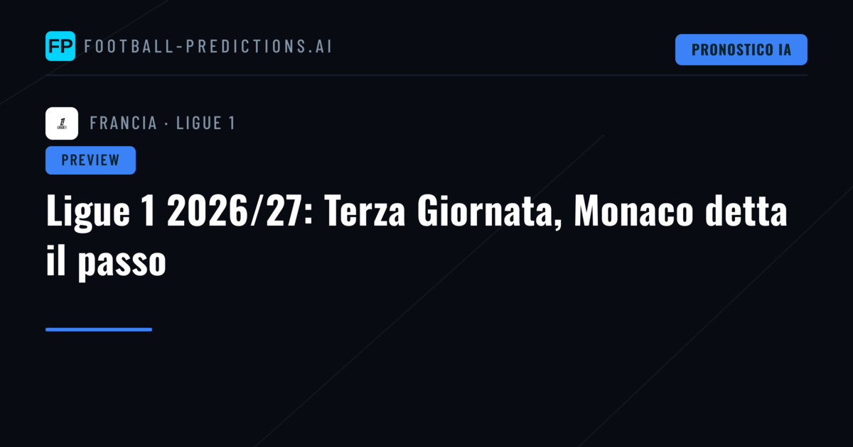 Ligue 1 2026/27: Terza Giornata, Monaco detta il passo