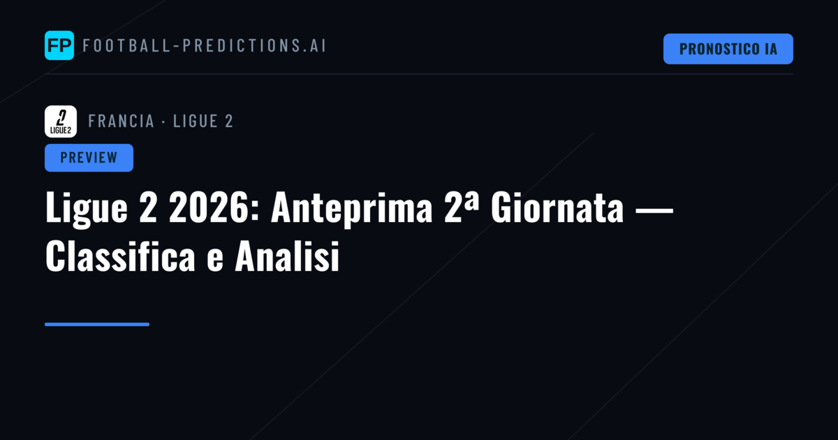 Ligue 2 2026: Anteprima 2ª Giornata — Classifica e Analisi